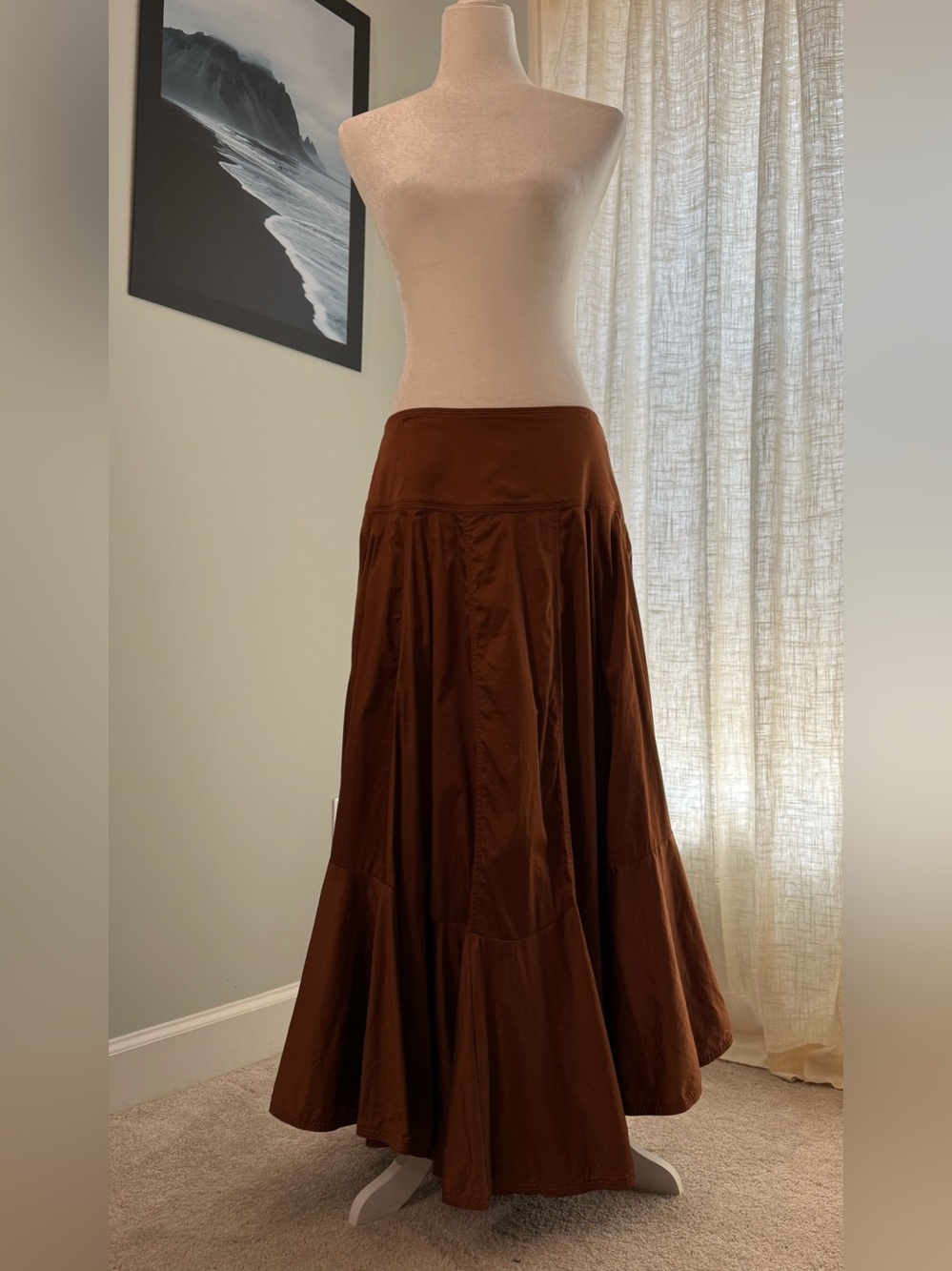 FARM Rio Brown Tiered Ruffle Maxi Skirt - Size Medium - Picture 2 of 10